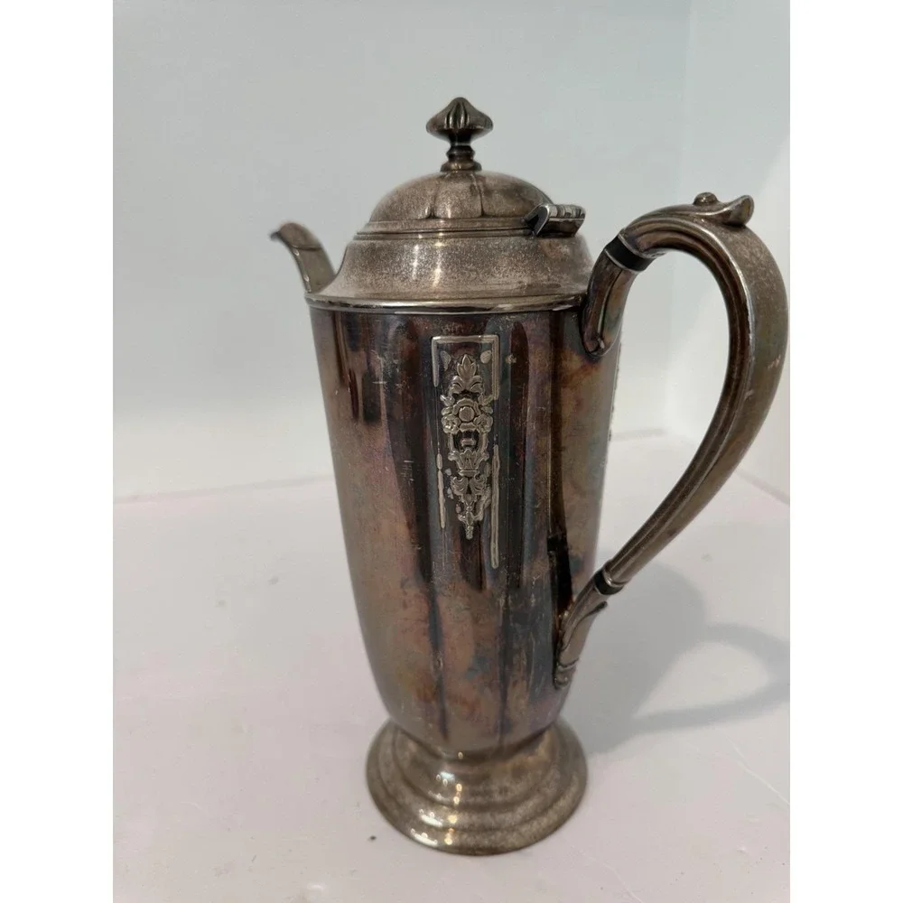 1847 Vintage Rogers Bros Ambassador Silverplate Coffee Pot Tea Server Silver Pla